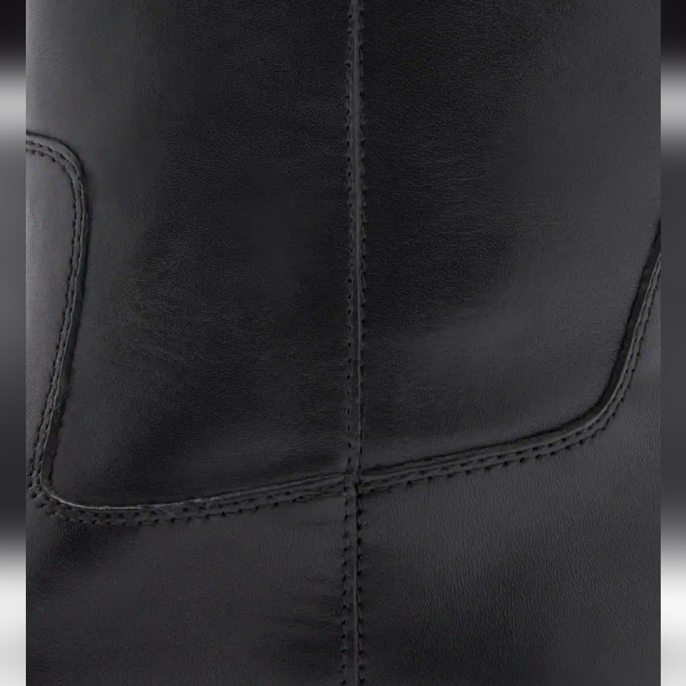 Mango Leather Black Knee-High Women's Boots - Picture 4 of 11